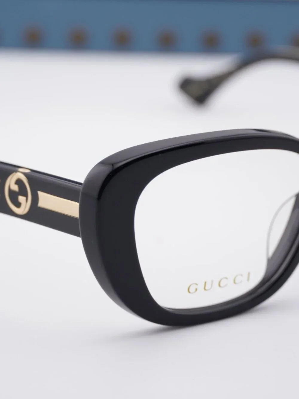 Gucci GG1559OK 001 Cat Eye Eyeglasses –Shiny Black 54mm
